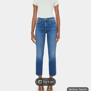 MOTHER Straight Leg Blue Jeans